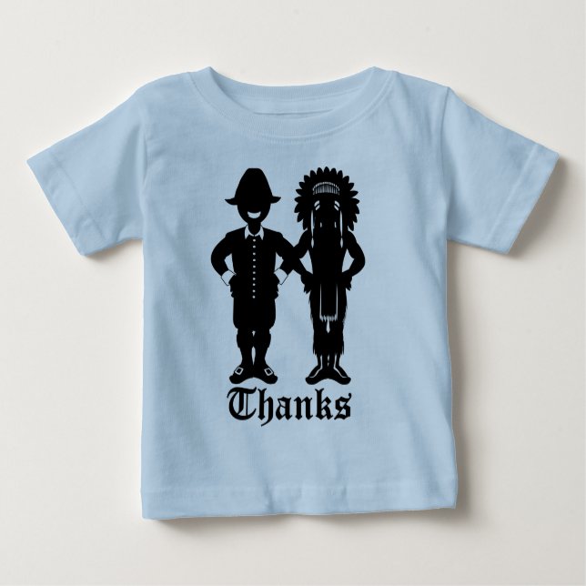 Thanksgiving Baby T-shirt Festive Helgdag Shirt (Framsida)