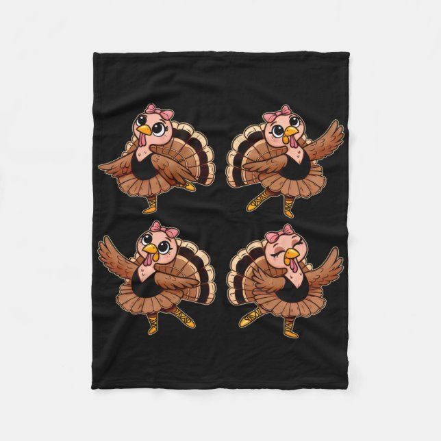 Thanksgiving Ballet Turkiet Dancing Ballet Teacher Fleecefilt (Framsidan)