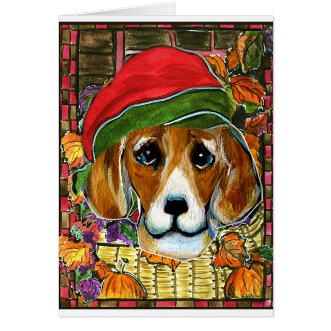 Thanksgiving Beagle Hälsningskort (Framsidan)