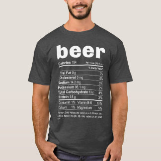 Thanksgiving Beer Nutritional Facts Funny T Shirt