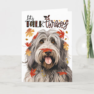Thanksgiving Bergamasco Hund Låt oss Prata Turkiet Helgkort