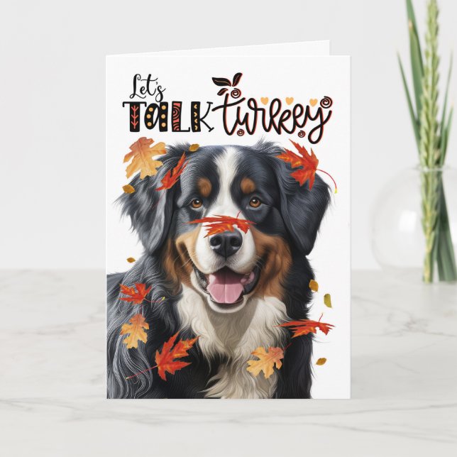 Thanksgiving Bernese Mountain Hund Talk Turkiet Helgkort (Framsida)