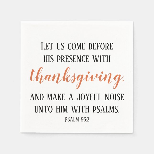 Thanksgiving Bible Verse-skript Pappersservett (Framsidan)