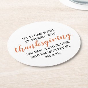 Thanksgiving Bible Verse-skript Underlägg Papper Rund