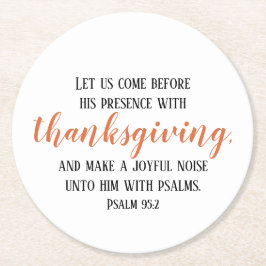 Thanksgiving Bible Verse-skript Underlägg Papper Rund