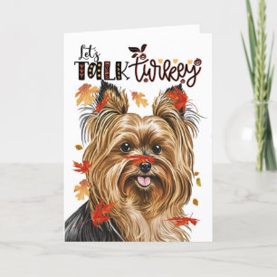 Thanksgiving Biewer Terrier Hund Lets Prata med Tu Helgkort