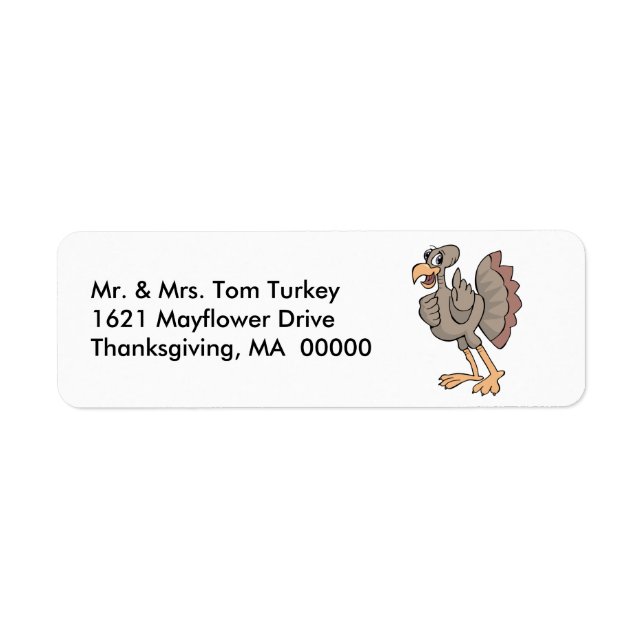 Thanksgiving Big Turkey Returadress Sticker Returadress Etikett (Framsidan)
