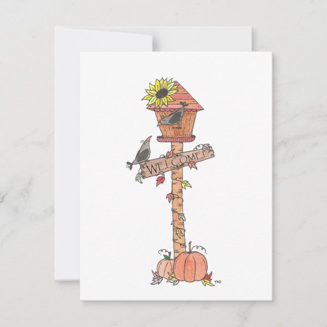 Thanksgiving Birdhouse Kort (Framsida)