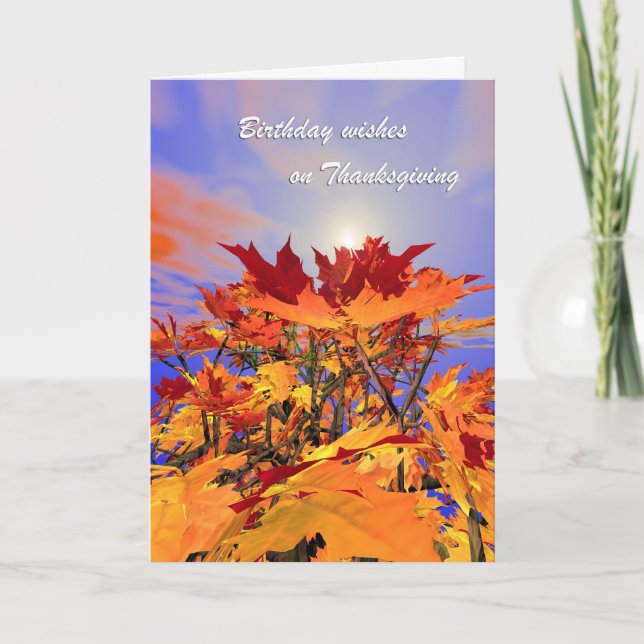 Thanksgiving Birthday - Fullt of Fall Helgkort (Framsida)
