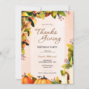 Thanksgiving Birthday Inbjudningar