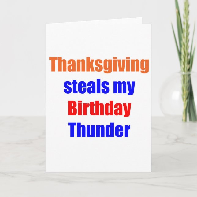 Thanksgiving Birthday Thunder Helgkort (Framsida)