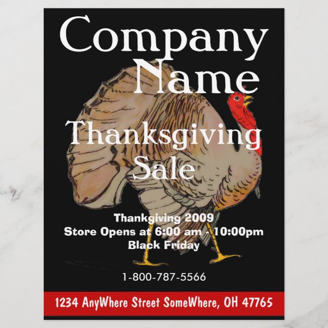 Thanksgiving Black Fredag Sale Flyer (Framsidan)