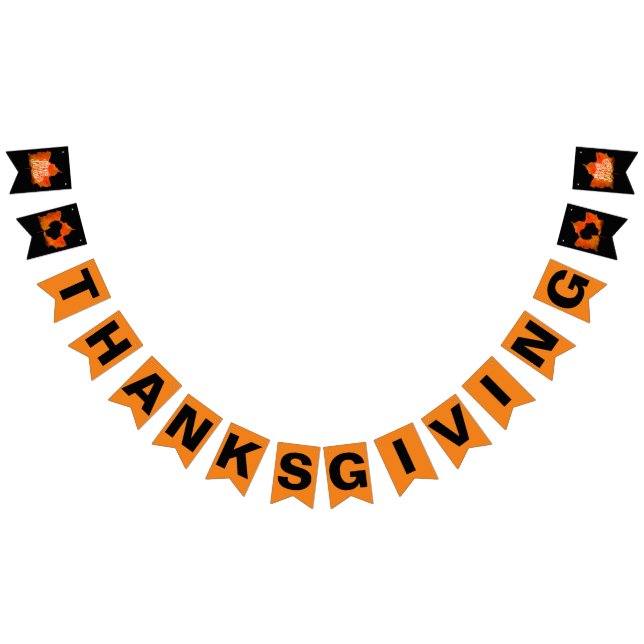 THANKSGIVING BLACK OCH ORANGE BUNT FLAGGOR (Alla)
