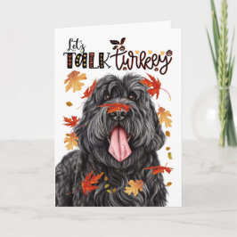 Thanksgiving Black Russian Hund Lets Prata med Tur Helgkort
