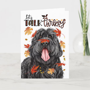 Thanksgiving Black Russian Hund Lets Prata med Tur Helgkort