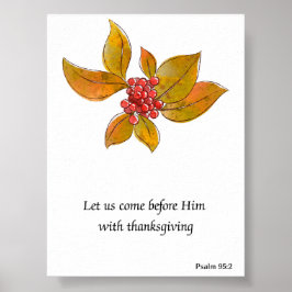Thanksgiving Bläck verse Wall Art Poster