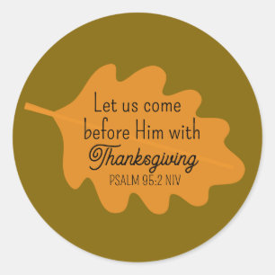Thanksgiving Bläddra Bläddra från Orangen Löv Runt Klistermärke
