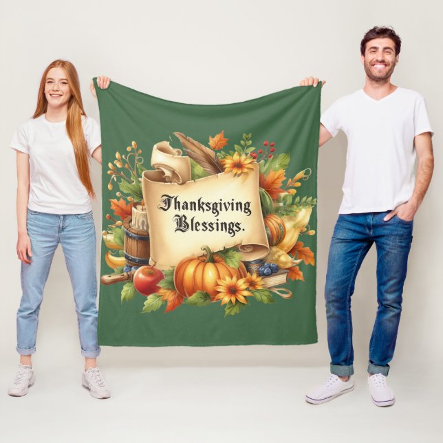 Thanksgiving Blanket Fleece Blanket (På plats)