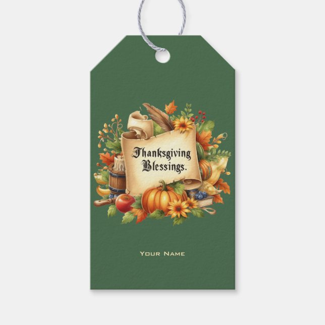 Thanksgiving Blating Gift-Märkre Presentetikett (Framsidan)