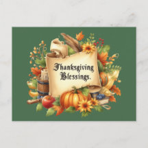 Thanksgiving Bless-vykort