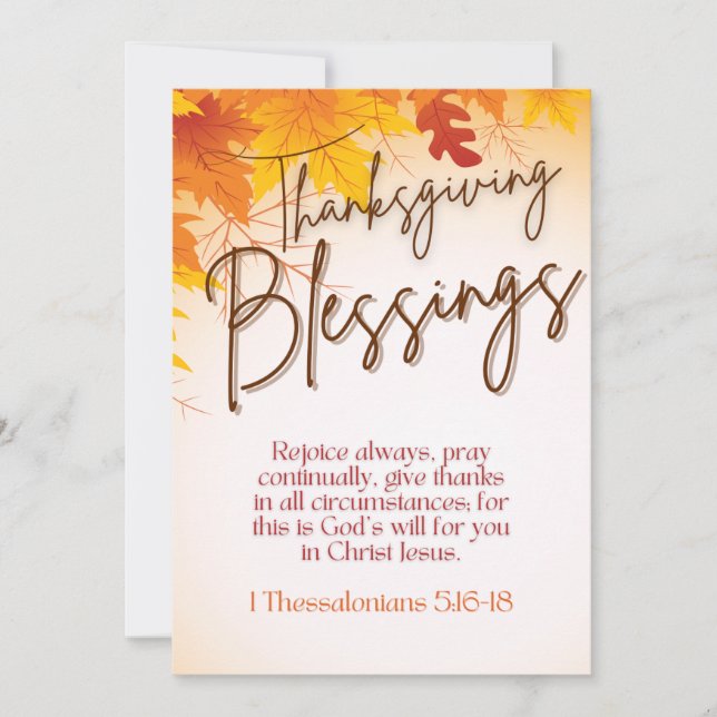 Thanksgiving Blessens Greeting Card med bibelverse Julkort (Framsida)