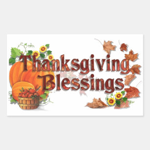 Thanksgiving Blesser Rektangulärt Klistermärke