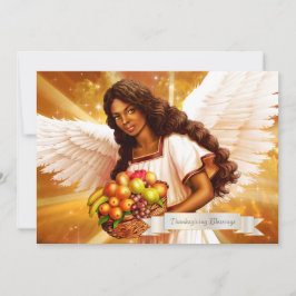 Thanksgiving Blessings. Angel Painting Julkort