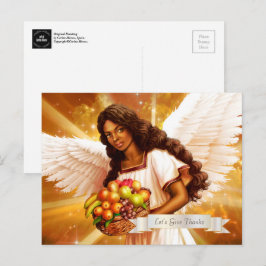 Thanksgiving Blessings. Angel Painting Vykort