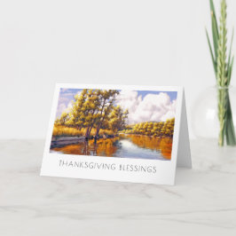 Thanksgiving Blessings. Autumn River Scenery Helgkort