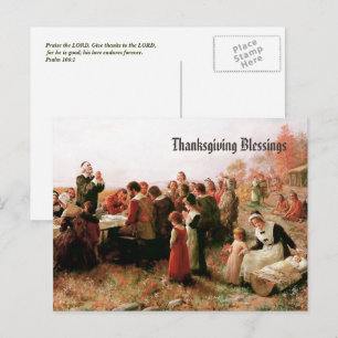 Thanksgiving Blessings. Fin konst Helg Vykort