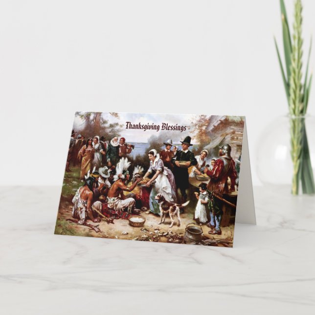 Thanksgiving Blessings. Fin konst Helgkort (Framsida)