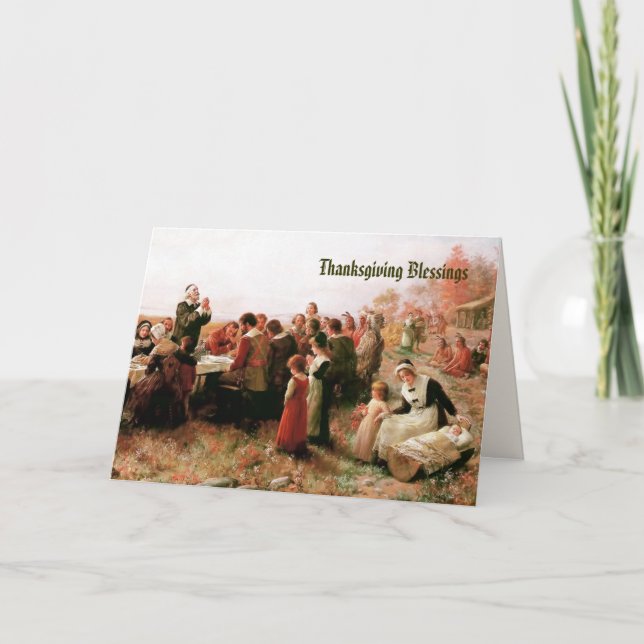 Thanksgiving Blessings. Fin konst Helgkort (Framsida)