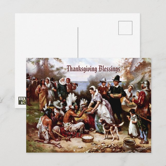 Thanksgiving Blessings. Fine Art-vykort Vykort (Fram/baksida)