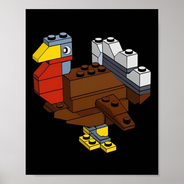 Thanksgiving Block Brick Byggnad Master Bu Poster (Framsidan)