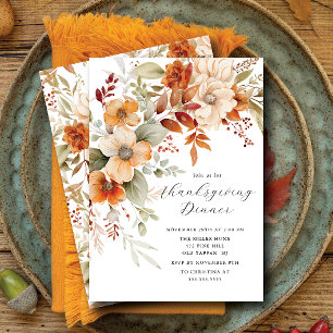 Thanksgiving Blommar Firande Inbjudningar