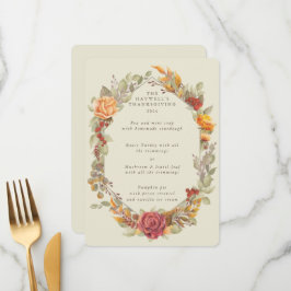 Thanksgiving Blommigt Ram - 3 kurser Meny