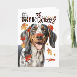 Thanksgiving Bluetick Coonhound Hund Talk Turkiet Helgkort