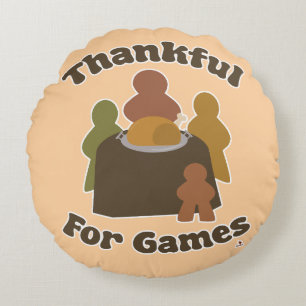 Thanksgiving Boardmatch Life för tacksamma spel Rund Kudde