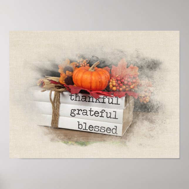 Thanksgiving Bokar med Pumpkin Poster (Framsidan)