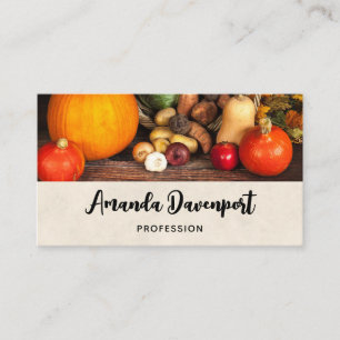 Thanksgiving Bord Bountiful Harvest Visitkort