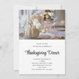 Thanksgiving-bord Elegant dukning Foto Inbjudningar