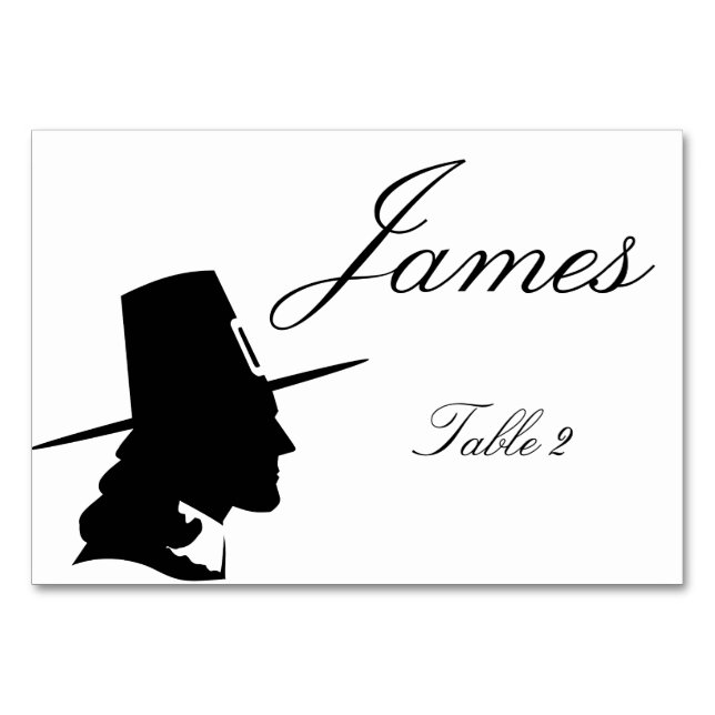 Thanksgiving Bord-platskort - Pilgrim Bordsnummer (Framsidan)