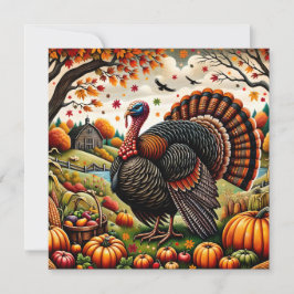 Thanksgiving Bountiful Harvest Julkort