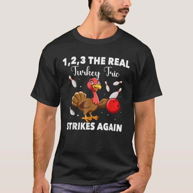 Thanksgiving Bowling Player Bowlareare Turkiet Bow T Shirt (Framsida)
