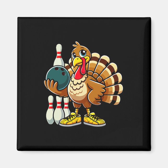 Thanksgiving Bowling Shirt Women Manar Funny Turki Magnet (Framsidan)
