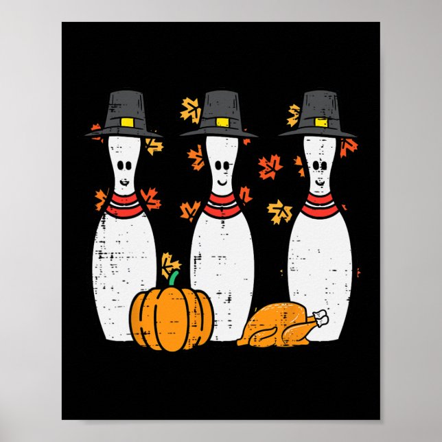 Thanksgiving Bowling Stift Funny Fall Bowlareare M Poster (Framsidan)