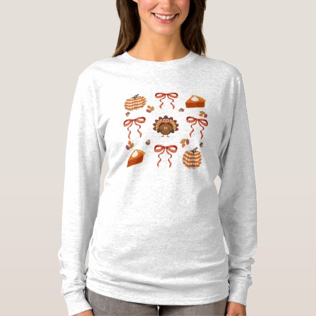 Thanksgiving Bows Shirt T Shirt (Framsida)