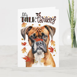 Thanksgiving Boxer Hund Lets Prata Turkiet Helgkort