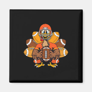 Thanksgiving Boys Kid för fotbollsspelare i Turkie Magnet