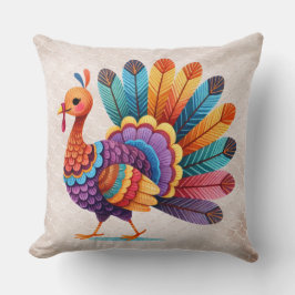 Thanksgiving Bright Feathers Turkey Dekorativ kudd Kudde